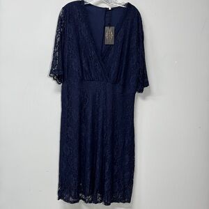 Pinup Couture Navy Lace Midi Dress